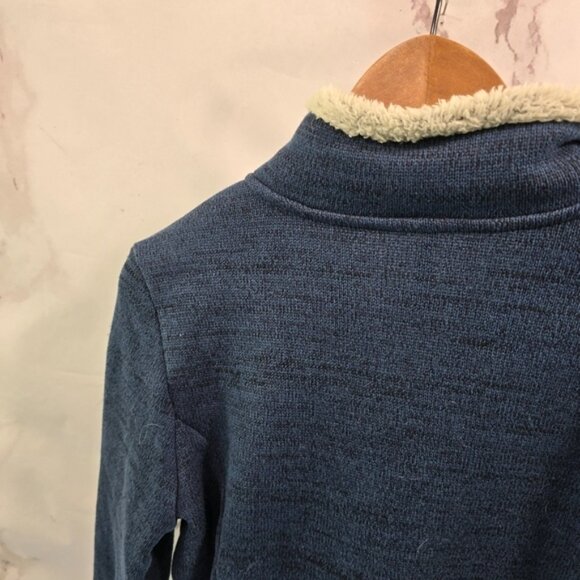 Kuhl Pullover Women Small Blue Plush Mock Sweater Teddy Sherpa Lined Alfpaca - Picture 6 of 10